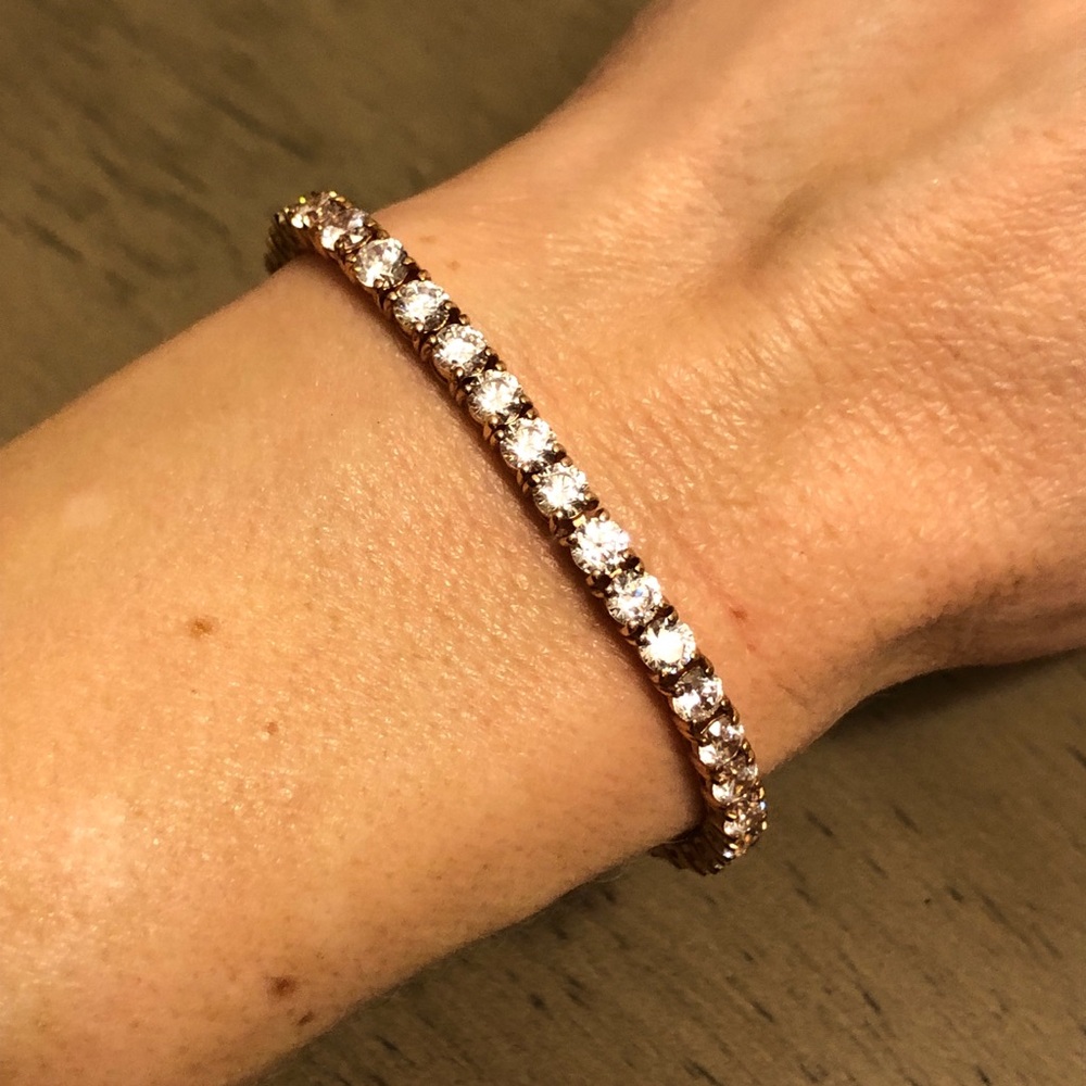 Vintage Gold Tone CZ Diamond Bracelet